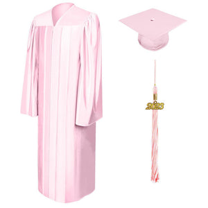 Shiny Pink High School Graduation Cap & Gown