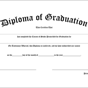 College/High School Diploma - Graduation Diplomas - Graduation Cap and Gown