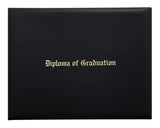 Black Imprinted Diploma Cover - High School Diploma Covers - Graduation Cap and Gown