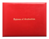 Red Imprinted Diploma Cover - High School Diploma Covers - Graduation Cap and Gown