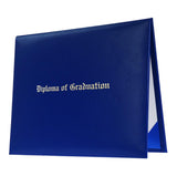 Royal Blue Imprinted Diploma Cover - High School Diploma Cover - Graduation Cap and Gown