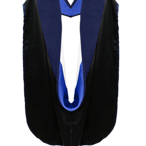 PhD Blue Doctoral Hood - Royal Blue & White