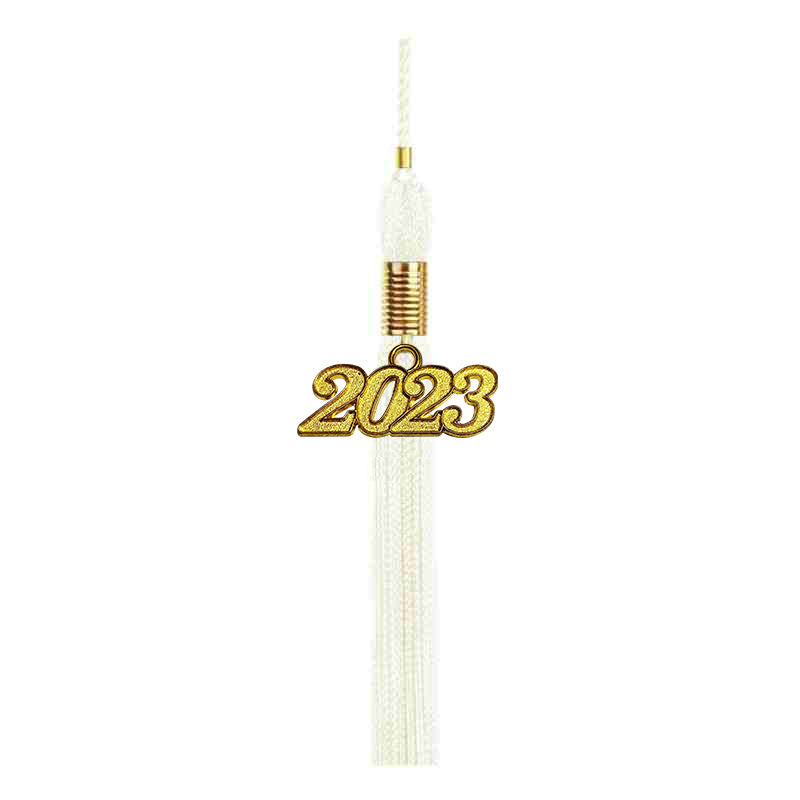 Shiny White High School Cap and Gown