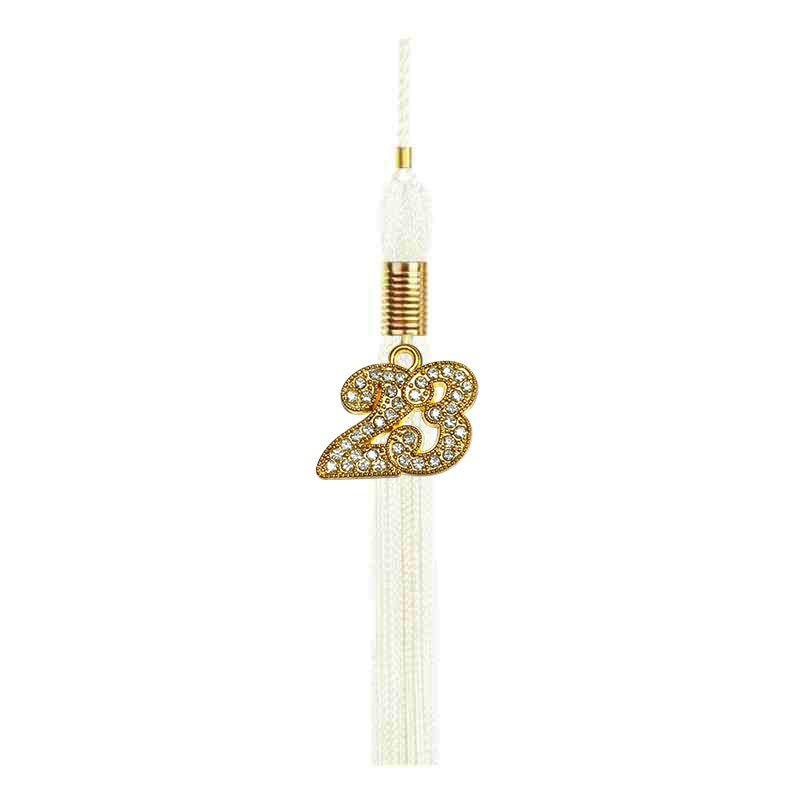 Shiny White High School Cap and Gown