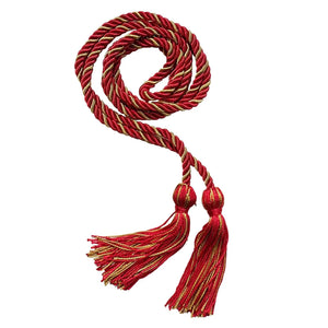 Red and Antique Gold Intertwined Honor Cord Graduation Honor Cord - College & High School Honor Cords