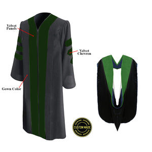 Custom Classic Doctoral Gown and Hood Package