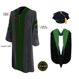 Custom Classic Doctoral Gown, Tam and Hood Package